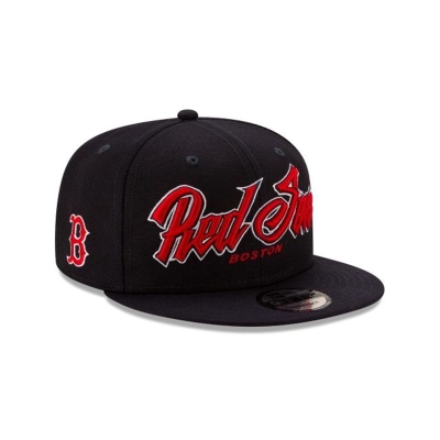 Blue Boston Red Sox Hat - New Era MLB Slab 9FIFTY Snapback Caps USA1037946